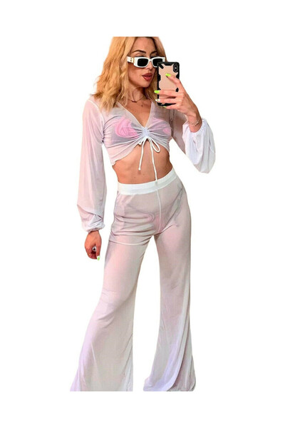 Woman's Fashion Γυναικείο Καφτάνι Παραλίας Λευκό