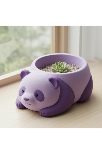 OEM Mini Ghiveci Decorativ Imprimat 3D, Model Panda pentru Plante Mici