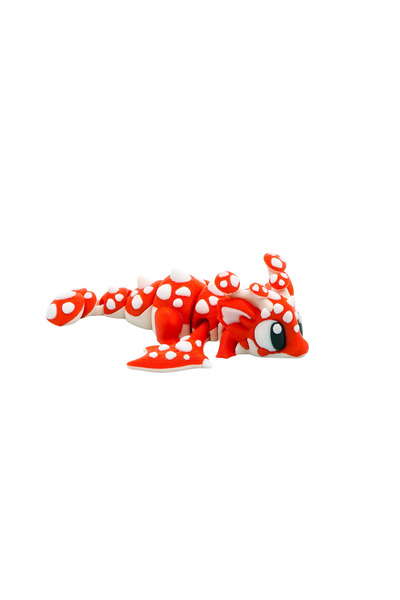 Eva Prints Mini Dragon Ciuperca figurina articulata printata 3D in Romania, dragon decorativ, cadou original, jucarie articulata, colectie