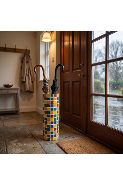 FLTFRM Handmade Glass Mosaic Vase – Vase with Geometric Pattern