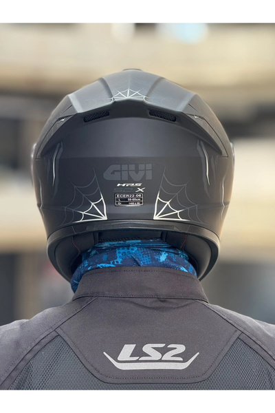Givi 50.X ARACHNO MAT SİYAH-GRİ KASK (SİYAH VİZÖR)