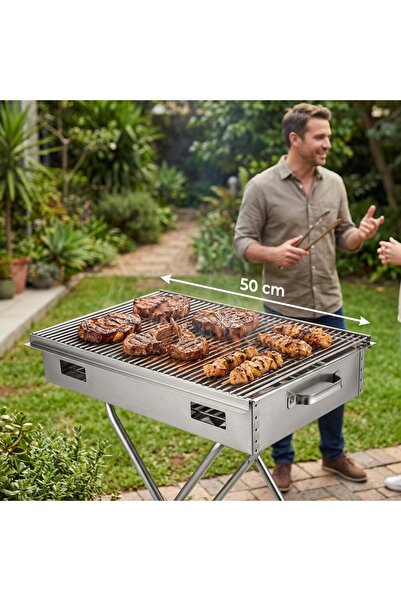 sfs elektrik mangal Lüx Mangal Kare Ayaklı 50 Cm