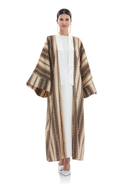 Zems Çizgili Kahve Kimono (SERİ 1.1.1)
