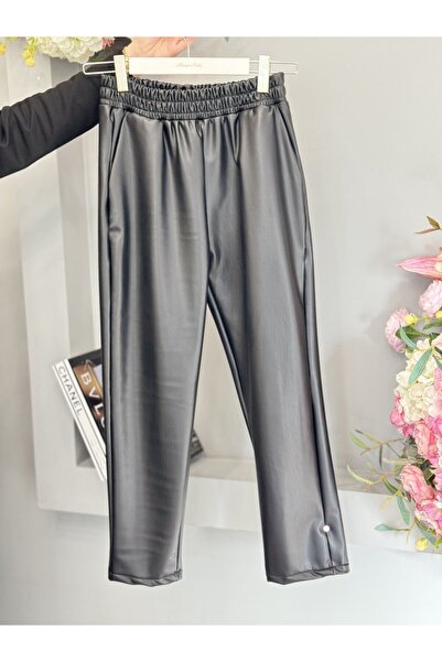 HEAWENİST Hwn6263 Leather Carrot Trousers Black
