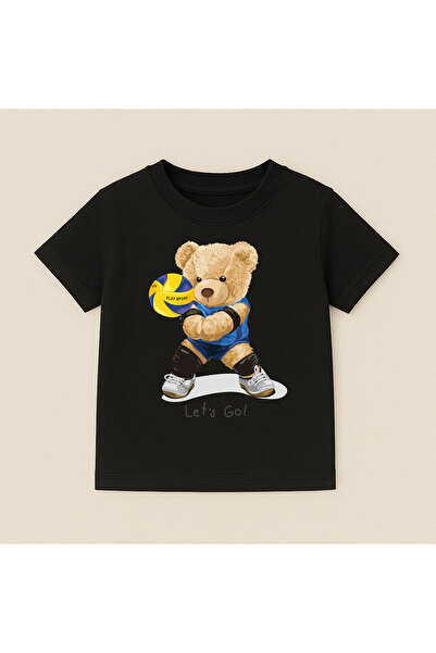 SVART WEAR Teddy Bear Printed Crew Neck Cotton Short Sleeve Kids & Youth T-Shirt