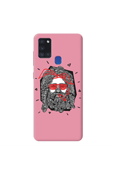 Other Samsung A21S Cool glasses Pink Colored Silicone TPU Θήκη