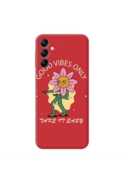 Other Samsung A24 Good Vibes Only Red Colored Silicone TPU Θήκη