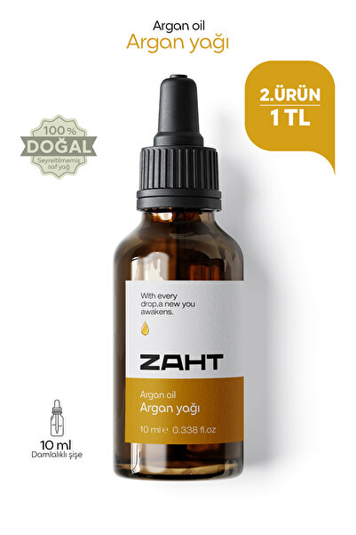 ZAHT Argan Yağı %100 Saf ve Doğal Seyreltilmemiş 10 Ml