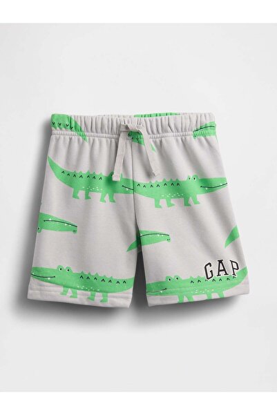 GAP Baby Boy Relaxed French Terry Logo Pull-On Shorts Gray