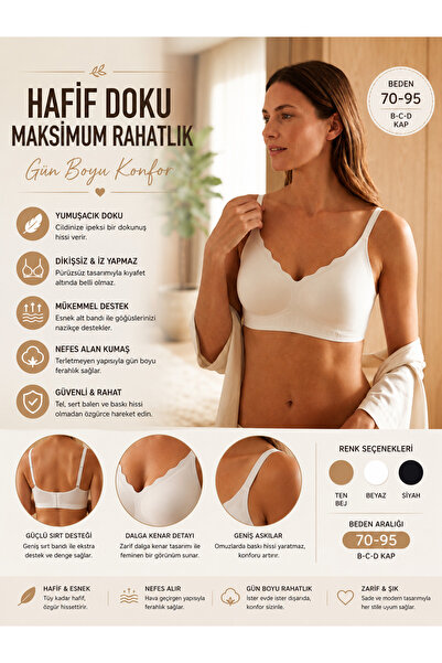 Nior lifestyle Efes Alan Seamless Bra – Lightweight and Soft Women's Underwea...