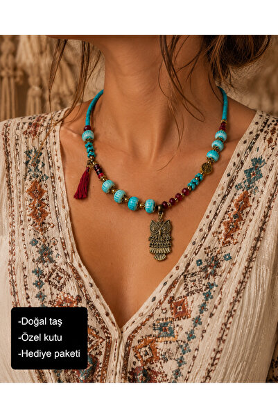 HER ŞEY NOTA www.herseynota.com Nayara & Isolde Authentic Owl Figured Turquoi...