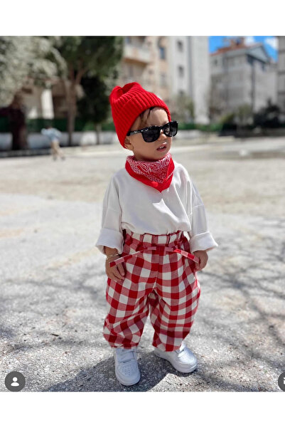 Tinybels Select Kırmızı Pötikare Pantolon