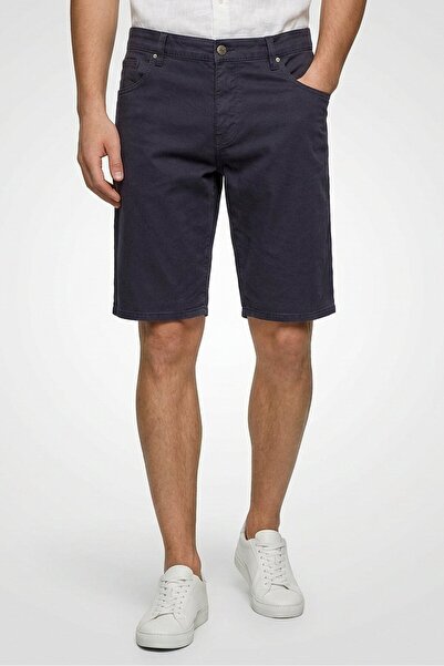 CELIO Men Regular Fit Solid Stretchable Denim Shorts, Navy
