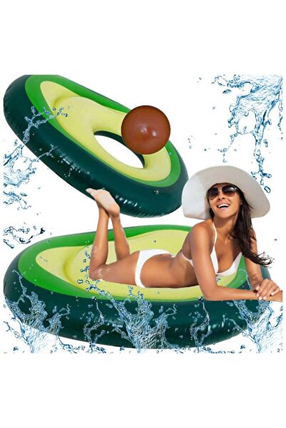 kik Avocado inflatable swimming mattress with ball seed 150x115 cm XL