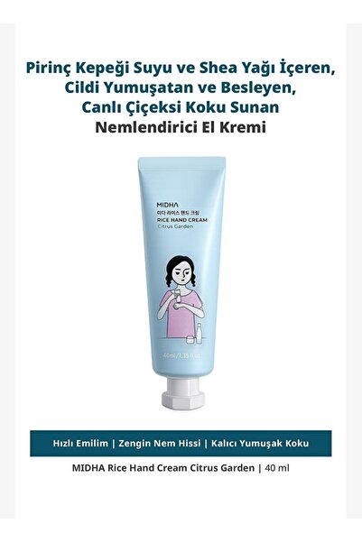 MIDHA Vibrant Floral Scented Skin Softening Moisturizing Hand Cream Rice Hand...