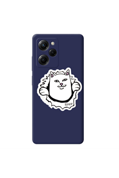 Other Xiaomi Poco X5 Pro White cat Dark blue Colored Silicone TPU Θήκη