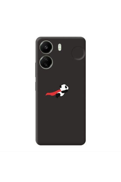 Other Xiaomi Redmi 13C kite flying panda Black Colored Silicone TPU Θήκη