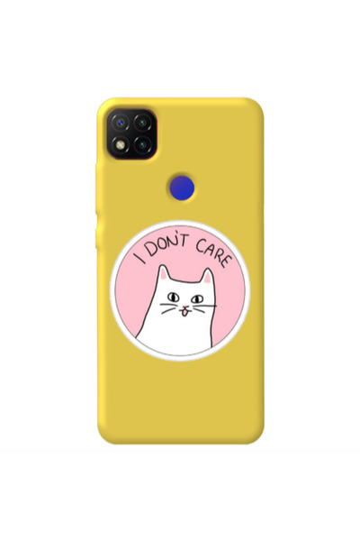 Other Xiaomi Redmi 9c I dont Care Yellow Colored Silicone TPU Θήκη