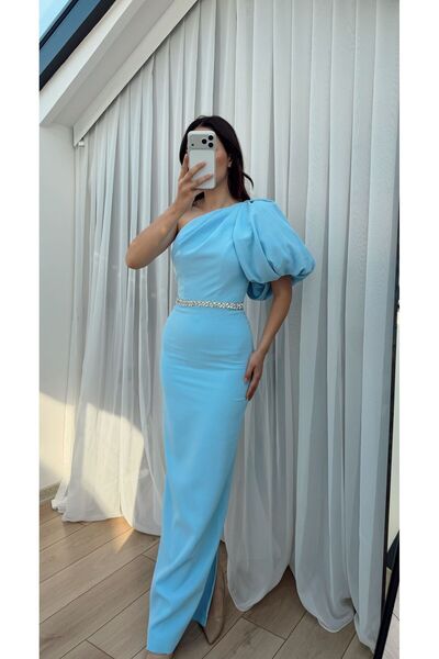 Sindimoda Erva Balon Kol Taş İşleme Abiye 1185