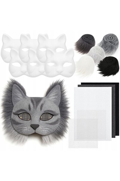 Korbi Set creativ DIY pentru decorarea măștii de pisică, 6 bucăți