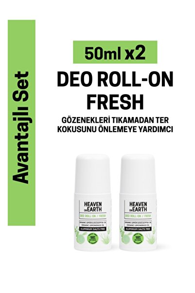 Heaven on Earth 2'li Avantajlı Paket %100 Doğal Organik Roll On Alüminyum Tuz...