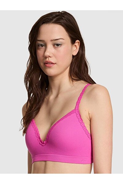 PINK Seamless Ribanalı Balensiz Push-Up Sütyen