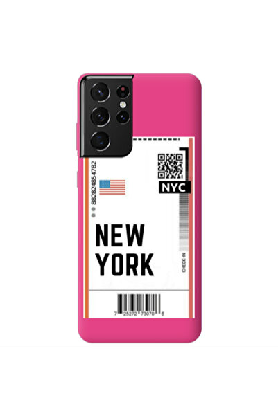 Other Samsung S21 Ultra New York NYC Fuchsia Colored Silicone TPU Θήκη