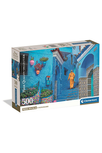 CLEMENTONI puzzle 500 piese - Strada Albastră din Chefchaouen (35621)