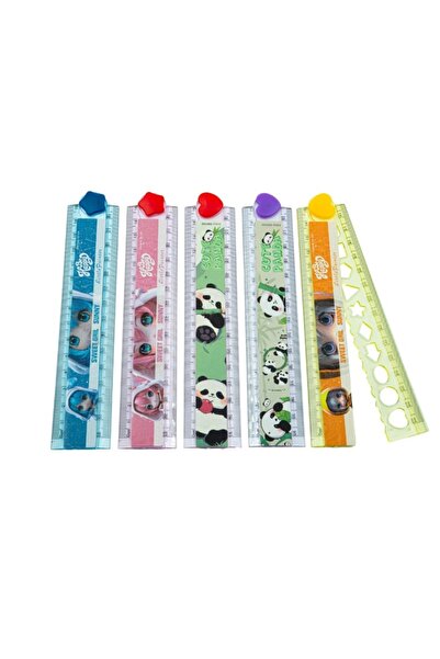 MC Micostore Rigla Cnx, 30cm, plastic, din 2 parti pliabile, cu sabloane form...