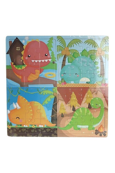 adar Puzzle dinozauri educativ multicolor 30x30cm pentru copii 3+