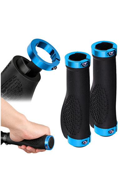 Gearox Mânere ergonomice albastre pentru ghidon de bicicletă