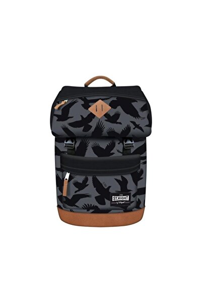 MC Micostore Ghiozdan Eagle, 1 compartiment, 2 buzunare, gri cu negru, BP-45 ...