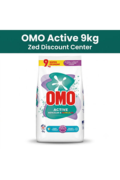 Omo Detergent pudră activ pentru rufe albe și colorate, 9 kg