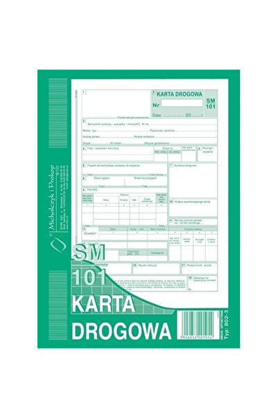 OEM Fișă de înregistrare numerotată SM 101 A5, bloc de 80 de coli – Michalczy...