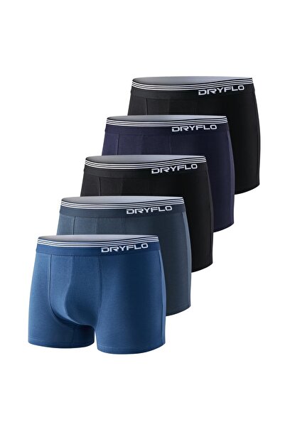 DryFlo Set 5 perechi Boxeri pentru Barbati, 95% Bumbac, Confortabili,