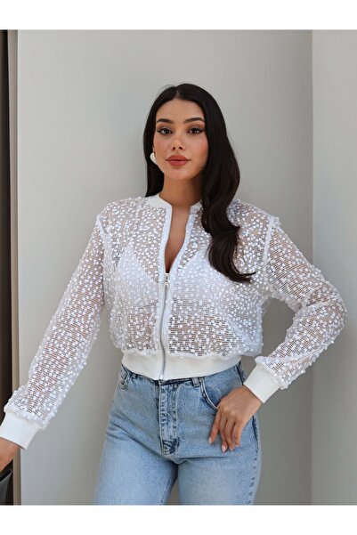 ESRAHELVACI Sequined Slim Bomber Jacket