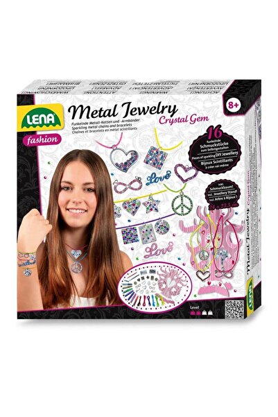 OEM Lena, Set bijuterii metalice DIY Crystal Gem cu cyrkoni si sclipici, Mult...