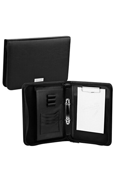 OEM Guriatti EASY Mapa de conferinta A5 cu inele, piele ecologica neagra