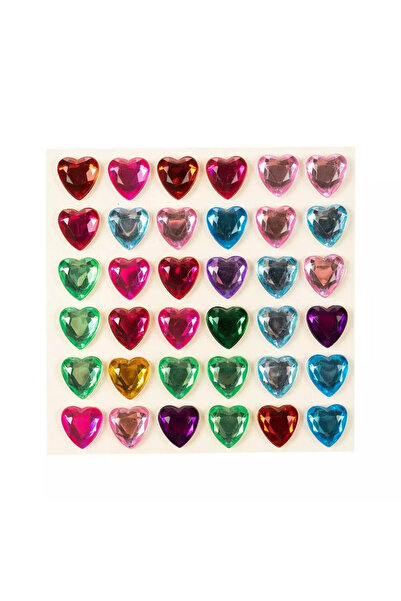 Arpex Set de cristale autoadezive Arpex, inimioare colorate, 36 bucati, 8x8cm