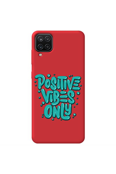 Other Samsung A12 Positive Vibes Only Red Colored Silicone TPU Θήκη