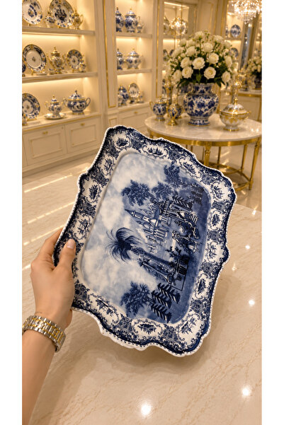 Generic Brand Esterhomedecor Classic Rectangular Porcelain Tray 45*29cm