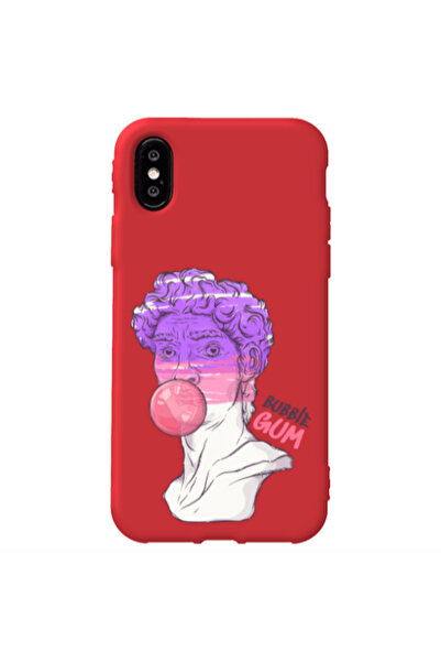 Other Apple iPhone X Pin Bubble Red Colored Silicone TPU Θήκη