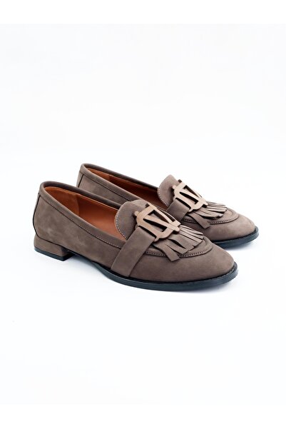 Tenau Women's genuine leather flat mink
