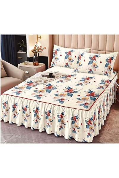 Truva Home Lenjerie Finet Pucioasa | 3 Piese cu Cearceaf cu Elastic și Volane...