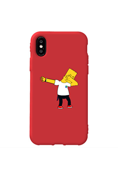 Other Apple iPhone Xs Simpsons2 Red Colored Silicone TPU Θήκη