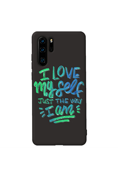 Other Huawei P30 Pro I Love My self Black Colored Silicone TPU Θήκη