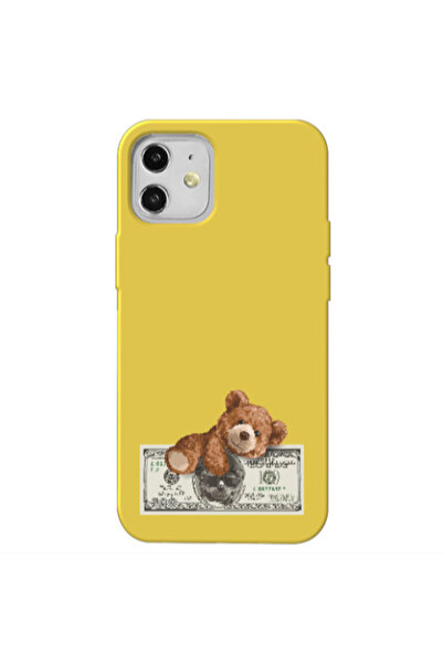 Other Apple iPhone 12 Money Style Yellow Colored Silicone TPU Θήκη