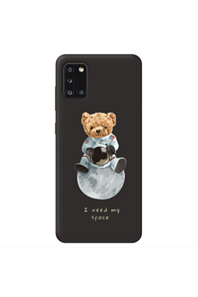 Other Samsung A31 Bear in space Black Colored Silicone TPU Θήκη