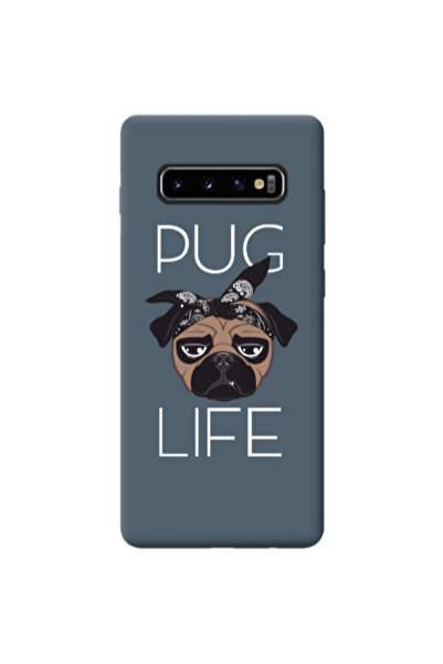 Other Samsung S10 Pug Life Dark Grey Colored Silicone TPU Θήκη