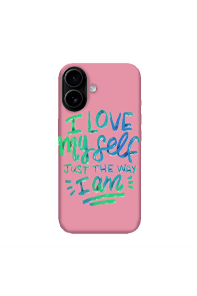 Other Apple Iphone 16 I Love My self Pink Colored Silicone TPU Θήκη